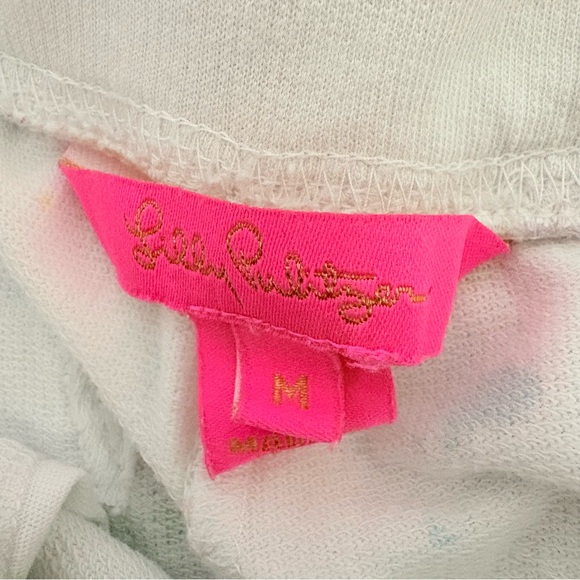 Lilly Pulitzer Mallie paint-splatter jogger pant embroidered palm tree logo M - Picture 10 of 12